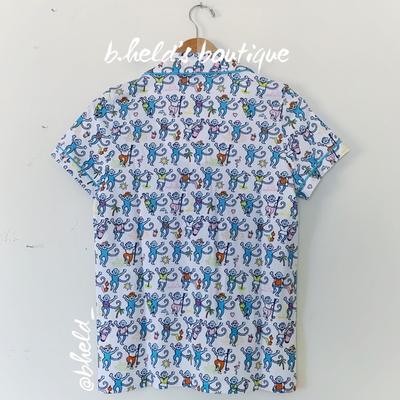 Roller Rabbit Palm Beach Monkey Polo Pajamas in Multi Monkey Size XS New NWT - Picture 8 of 16